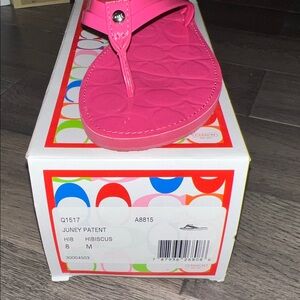 Coach Bright Pink Patent Sandals
